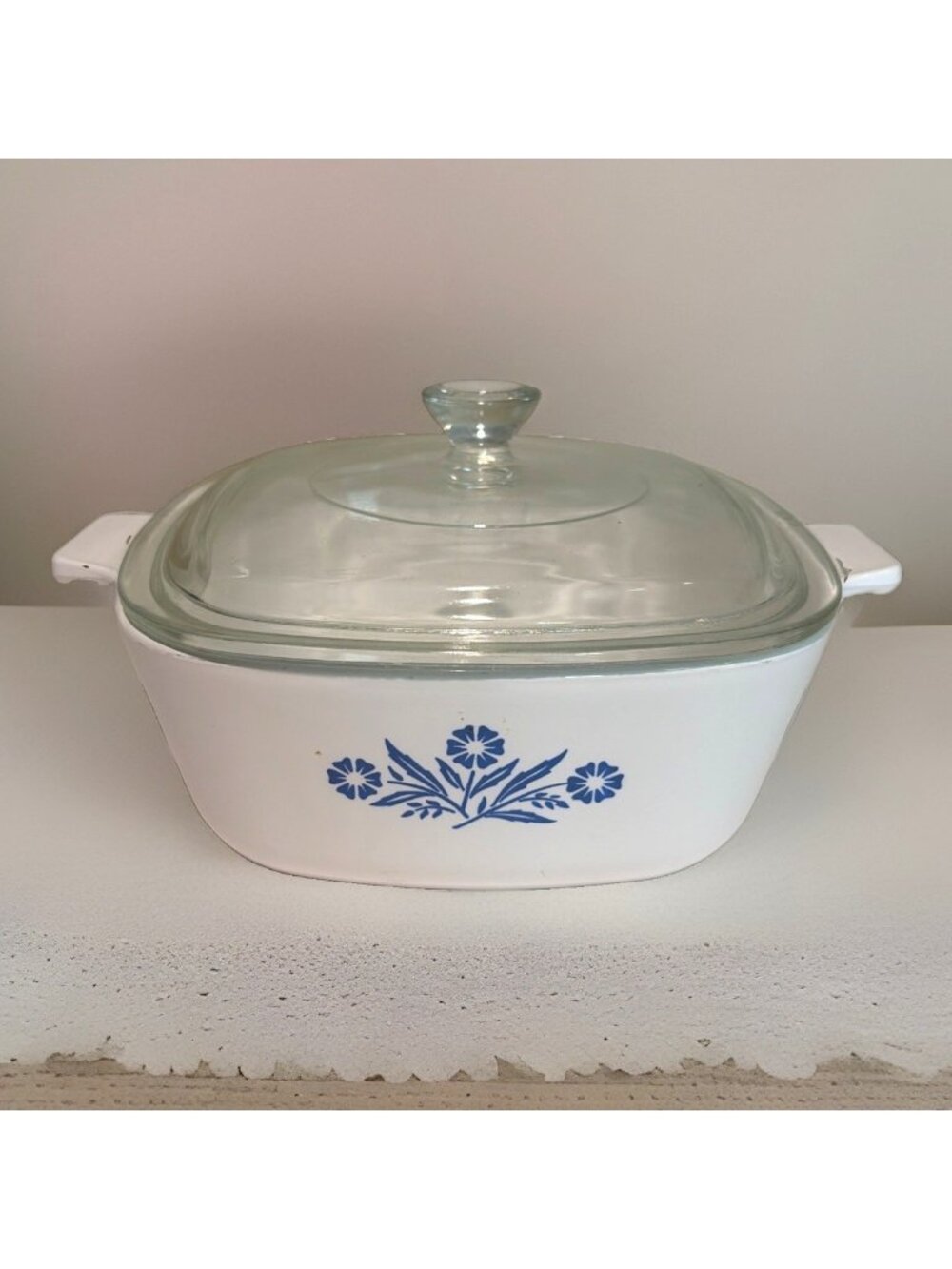 Vintage Corning Ware Blue Cornflower Casserole 1 1/2 QT Baking Dish W/ Lid 60s